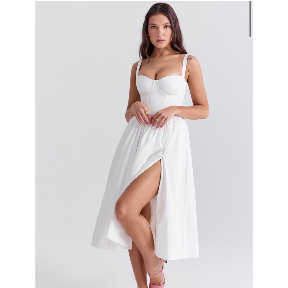 House of CB Kelly White Midi Sundress